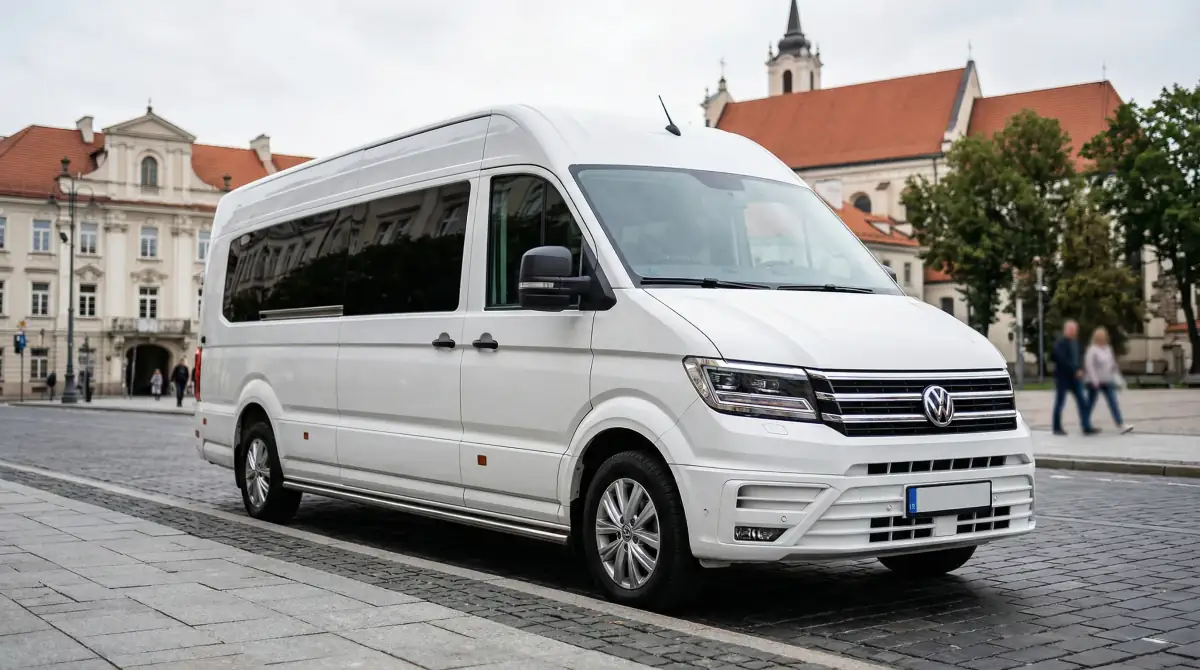 Ilgas 19 vietų Mercedes-Benz Sprinter su Wi-Fi ir multimedija
